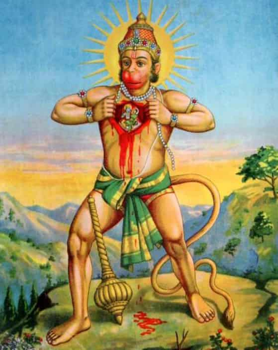 Hanuman-opens-chest