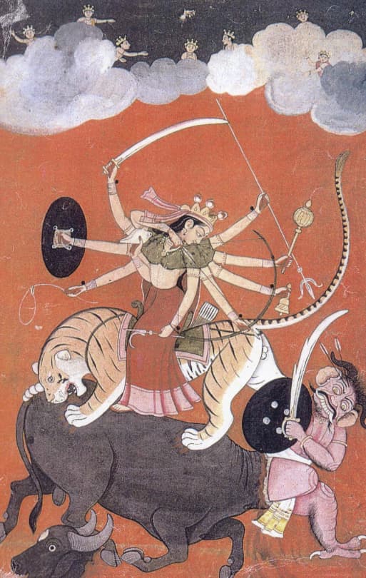 Durga-killing-Mahishasura